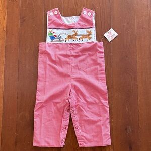 Charming Red Gingham Kids Overalls